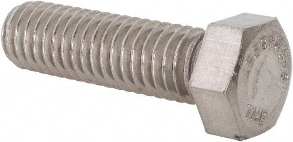 Value Collection - 7/16-14 UNC, 1-1/2" Length Under Head Hex Head Cap Screw - Fully Threaded, Grade 316 Stainless Steel, Uncoated, 5/8" Hex - USA Tool & Supply