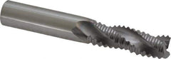 Niagara Cutter - 3/8" Diam, Coarse Pitch, 1" LOC, 3 Flute Solid Carbide Corner Chamfer Roughing End Mill - TiCN Finish, 2-1/2" OAL, 3/8" Shank Diam, Single End, Centercutting, 30° Helix - USA Tool & Supply