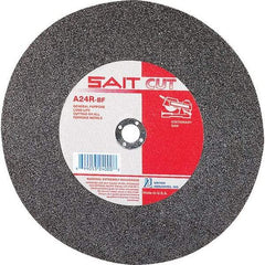 Sait - 16" 24 Grit Aluminum Oxide Cutoff Wheel - 5/32" Thick, 1" Arbor, 3,800 Max RPM, Use with Stationary Tools - USA Tool & Supply