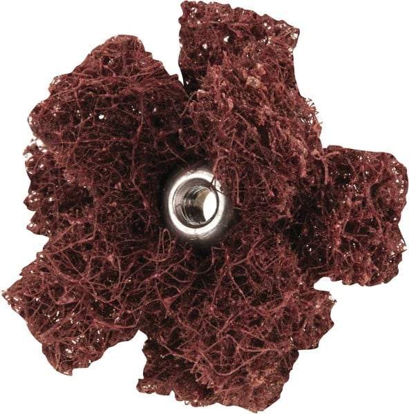 Merit Abrasives - 1-1/2" Diam Medium Density Cross Buff - 2 Plys, 8-32 Thread, Coarse Grade, 23,000 Max RPM - USA Tool & Supply