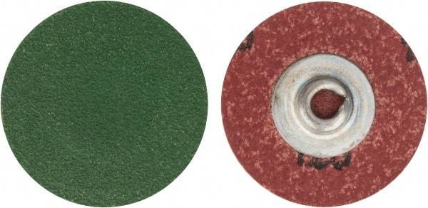 Merit Abrasives - 1-1/2" Disc Diam, 120 Grit, Zirconia Alumina Quick Change Disc - Type S Attaching System, Coated, Blue, Fine Grade, 30,000 RPM - USA Tool & Supply