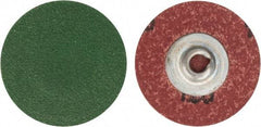 Merit Abrasives - 1-1/2" Disc Diam, 120 Grit, Zirconia Alumina Quick Change Disc - Type S Attaching System, Coated, Blue, Fine Grade, 30,000 RPM - USA Tool & Supply