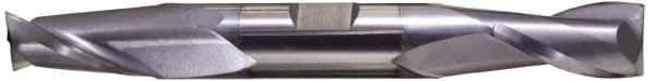 Hertel - 1/2", 1" LOC, 1/2" Shank Diam, 4" OAL, 2 Flute, Solid Carbide Square End Mill - Double End, TiN Finish, 30° Helix, Centercutting - USA Tool & Supply