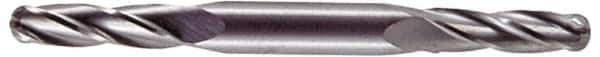 Hertel - 1/2" Diam, 1" LOC, 4 Flute Solid Carbide Ball End Mill - Uncoated, Double End, 4" OAL, 1/2" Shank Diam, Spiral Flute - USA Tool & Supply