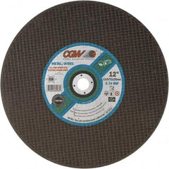 Camel Grinding Wheels - 12" 24 Grit Aluminum Oxide Cutoff Wheel - 5/32" Thick, 20mm Arbor, 6,400 Max RPM - USA Tool & Supply