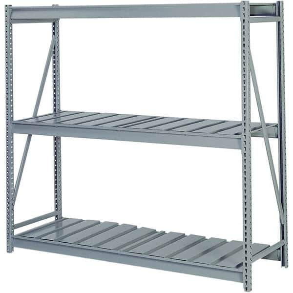 Lyon - 4 Shelf Starter Ribbed Steel Shelving - 10,000 Lb Capacity, 60" Wide x 96" High x 36" Deep, Dove Gray - USA Tool & Supply
