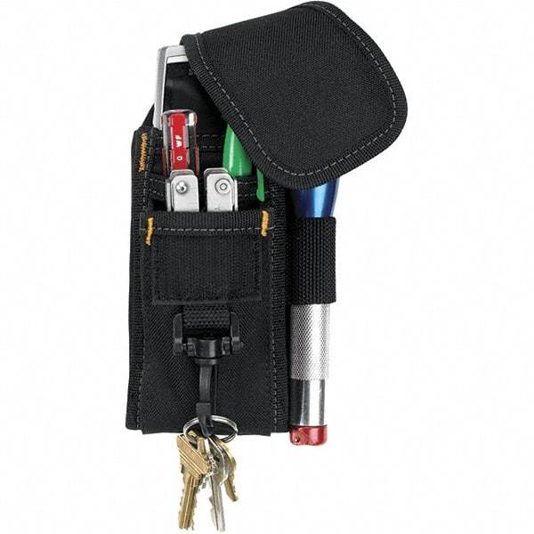 CLC - Cell Phone Holster with 5 Pockets - Ballistic Polyester, Black, 4" Wide x 7" High x 2" Deep - USA Tool & Supply