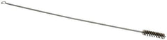 Schaefer Brush - 3" Long x 3/4" Diam Stainless Steel Long Handle Wire Tube Brush - Single Spiral, 27" OAL, 0.007" Wire Diam, 3/8" Shank Diam - USA Tool & Supply