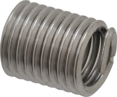 Recoil - M4x0.70 Metric Coarse, 12mm OAL, Free Running Helical Insert - 14-1/2 Free Coils, Tanged, 304 Stainless Steel, Bright Finish, 3D Insert Length - USA Tool & Supply