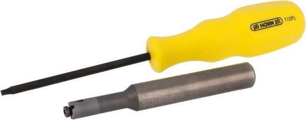 HORN - Internal, Neutral Cut, BU111, 0.091" Max Depth of Cut, 1/8" Groove Width, Indexable Grooving Toolholder - 1/2" Shank Width, 3.74" OAL, Through Coolant - USA Tool & Supply