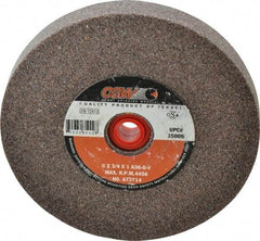 Camel Grinding Wheels - 36 Grit Aluminum Oxide Bench & Pedestal Grinding Wheel - 6" Diam x 1" Hole x 3/4" Thick, 4456 Max RPM, O Hardness, Very Coarse Grade , Vitrified Bond - USA Tool & Supply