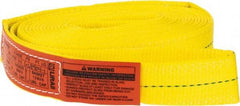 Lift-All - 14' Long x 2" Wide, 6,400 Lb Vertical Capacity, 1 Ply, Polyester Web Sling - 5,000 Lb Choker Capacity, Yellow - USA Tool & Supply
