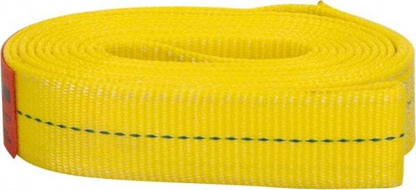 Lift-All - 8' Long x 2" Wide, 6,400 Lb Vertical Capacity, 1 Ply, Polyester Web Sling - 5,000 Lb Choker Capacity, Yellow - USA Tool & Supply