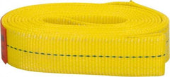 Lift-All - 8' Long x 2" Wide, 6,400 Lb Vertical Capacity, 1 Ply, Polyester Web Sling - 5,000 Lb Choker Capacity, Yellow - USA Tool & Supply