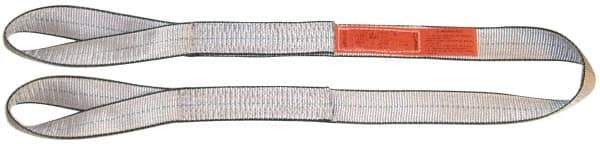 Lift-All - 14' Long x 6" Wide, 16,300 Lb Vertical Capacity, 2 Ply, Polyester Web Sling - 13,000 Lb Choker Capacity, Silver (Color) - USA Tool & Supply