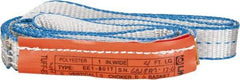 Lift-All - 4' Long x 1" Wide, 1,600 Lb Vertical Capacity, 1 Ply, Polyester Web Sling - 1,250 Lb Choker Capacity, Silver (Color) - USA Tool & Supply
