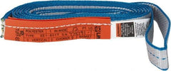 Lift-All - 12' Long x 1" Wide, 1,600 Lb Vertical Capacity, 1 Ply, Polyester Web Sling - 1,250 Lb Choker Capacity, Silver (Color) - USA Tool & Supply