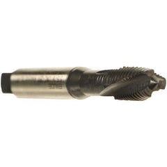 Emuge - M10x1.50 Metric 3 Flute 6HX Plug Spiral Flute Tap - Cobalt, Oxide Finish, 100mm OAL, Left Hand Flute, Right Hand Thread, Series Rekord C - USA Tool & Supply