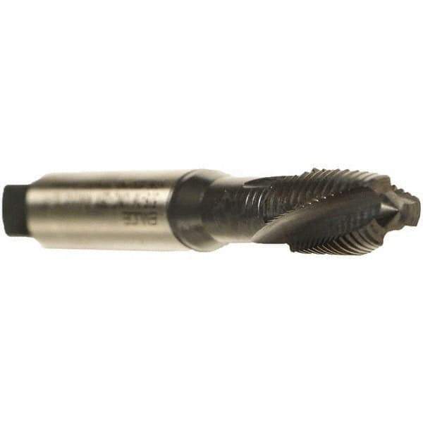 Emuge - 1/4-20 UNC 3 Flute 3BX Plug Spiral Flute Tap - Cobalt, Oxide Finish, 2-1/2" OAL, Left Hand Flute, Right Hand Thread, Series Rekord C - Exact Industrial Supply