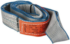 Lift-All - 6' Long x 2" Wide, 3,200 Lb Vertical Capacity, 1 Ply, Polyester Web Sling - 2,500 Lb Choker Capacity, Silver (Color) - USA Tool & Supply