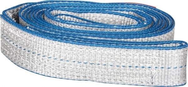 Lift-All - 14' Long x 2" Wide, 3,200 Lb Vertical Capacity, 1 Ply, Polyester Web Sling - 2,500 Lb Choker Capacity, Silver (Color) - USA Tool & Supply