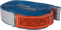 Lift-All - 20' Long x 2" Wide, 3,200 Lb Vertical Capacity, 1 Ply, Polyester Web Sling - 2,500 Lb Choker Capacity, Silver (Color) - USA Tool & Supply