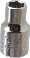 Blackhawk by Proto - 7/32", 1/4" Drive, Standard Hand Socket - 6 Points, 1" OAL, Chrome Finish - USA Tool & Supply