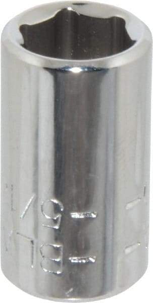 Blackhawk by Proto - 5/16", 1/4" Drive, Standard Hand Socket - 6 Points, 1" OAL, Chrome Finish - USA Tool & Supply