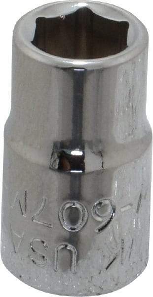 Blackhawk by Proto - 1/4" Drive, Standard Hand Socket - 6 Points, 7/8" OAL, Chrome Finish - USA Tool & Supply