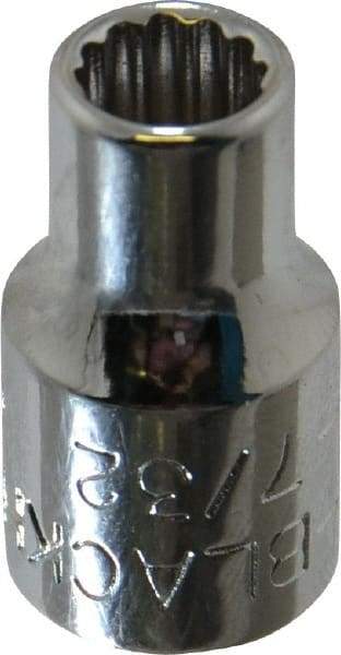 Blackhawk by Proto - 7/32", 1/4" Drive, Standard Hand Socket - 12 Points, 1" OAL, Chrome Finish - USA Tool & Supply