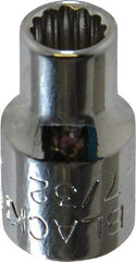 Blackhawk by Proto - 7/32", 1/4" Drive, Standard Hand Socket - 12 Points, 1" OAL, Chrome Finish - USA Tool & Supply