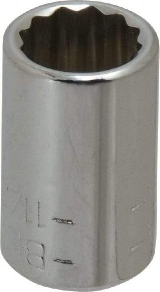 Blackhawk by Proto - 11/32", 1/4" Drive, Standard Hand Socket - 12 Points, 1" OAL, Chrome Finish - USA Tool & Supply