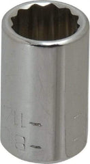 Blackhawk by Proto - 11/32", 1/4" Drive, Standard Hand Socket - 12 Points, 1" OAL, Chrome Finish - USA Tool & Supply