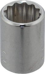 Blackhawk by Proto - 7/16", 1/4" Drive, Standard Hand Socket - 12 Points, 1" OAL, Chrome Finish - USA Tool & Supply