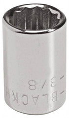 Blackhawk by Proto - 1/4" Drive, Standard Hand Socket - 12 Points, 7/8" OAL, Chrome Finish - USA Tool & Supply