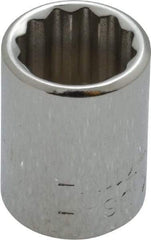 Blackhawk by Proto - 1/4" Drive, Standard Hand Socket - 12 Points, 7/8" OAL, Chrome Finish - USA Tool & Supply