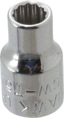 Blackhawk by Proto - 1/4" Drive, Standard Hand Socket - 12 Points, 7/8" OAL, Chrome Finish - USA Tool & Supply