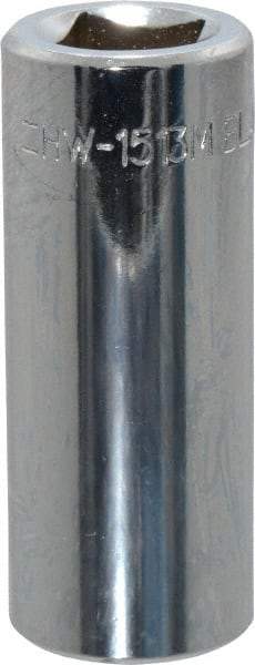 Blackhawk by Proto - 3/8" Drive, Deep Hand Socket - 6 Points, 1-13/16" OAL, Chrome Finish - USA Tool & Supply