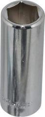 Blackhawk by Proto - 7/16", 3/8" Drive, Deep Hand Socket - 6 Points, 1-13/16" OAL, Chrome Finish - USA Tool & Supply