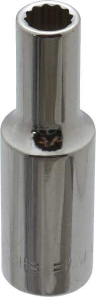 Blackhawk by Proto - 3/8" Drive, Deep Hand Socket - 12 Points, 2-7/64" OAL, Chrome Finish - USA Tool & Supply