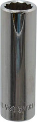 Blackhawk by Proto - 3/8" Drive, Deep Hand Socket - 12 Points, 1-13/16" OAL, Chrome Finish - USA Tool & Supply