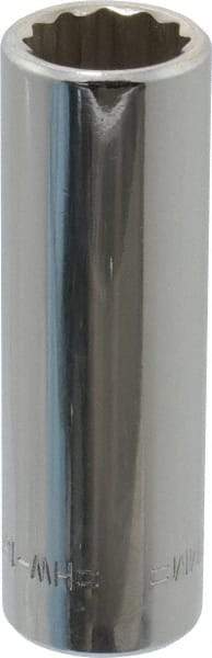 Blackhawk by Proto - 3/8" Drive, Deep Hand Socket - 12 Points, 1-13/16" OAL, Chrome Finish - USA Tool & Supply