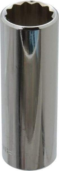 Blackhawk by Proto - 3/8" Drive, Deep Hand Socket - 12 Points, 2-3/4" OAL, Chrome Finish - USA Tool & Supply