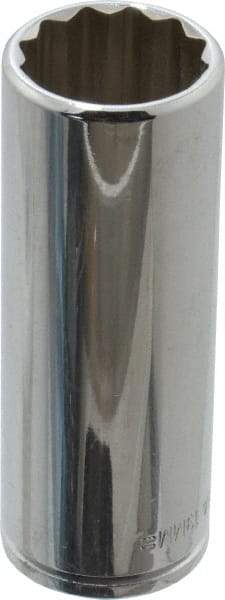 Blackhawk by Proto - 3/8" Drive, Deep Hand Socket - 12 Points, 2-3/4" OAL, Chrome Finish - USA Tool & Supply