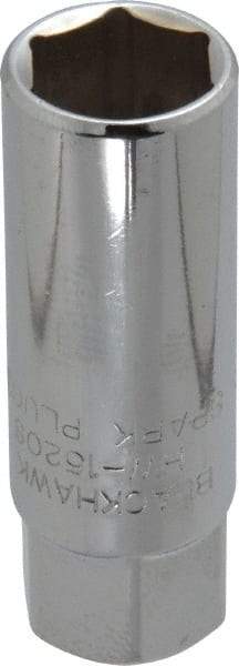 Blackhawk by Proto - 5/8", 3/8" Drive, Spark Plug Hand Socket - 6 Points, 2-1/2" OAL, Chrome Finish - USA Tool & Supply