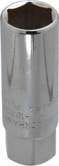 Blackhawk by Proto - 5/8", 3/8" Drive, Spark Plug Hand Socket - 6 Points, 2-1/2" OAL, Chrome Finish - USA Tool & Supply