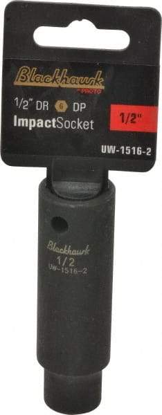 Blackhawk by Proto - 1/2" Drive 1/2" Deep Impact Socket - 6 Points, 3-5/16" OAL - USA Tool & Supply