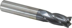 SGS - 9/16", 1-1/8" LOC, 9/16" Shank Diam, 3-1/2" OAL, 4 Flute, Solid Carbide Square End Mill - Single End, AlTiN Finish, Spiral Flute, 30° Helix, Centercutting, Right Hand Cut, Right Hand Flute, Series 1 - USA Tool & Supply