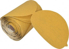 Norton - 6" Diam, 100 Grit Aluminum Oxide Adhesive PSA Disc - Medium Grade, Gold, C Weighted Backing, Flexible - USA Tool & Supply