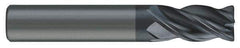 SGS - 9/16", 1-1/8" LOC, 9/16" Shank Diam, 3-1/2" OAL, 4 Flute, Solid Carbide Square End Mill - Single End, AlTiN Finish, Spiral Flute, Variable° Helix, Right Hand Cut, Right Hand Flute, Series Z1 - USA Tool & Supply